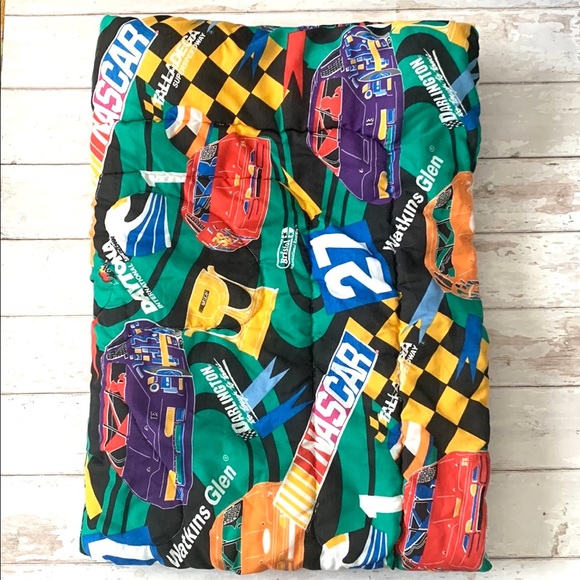 Nascar Other - Vintage 1995 Green NASCAR Daytona Talladega Race Car Comforter Twin Blanket